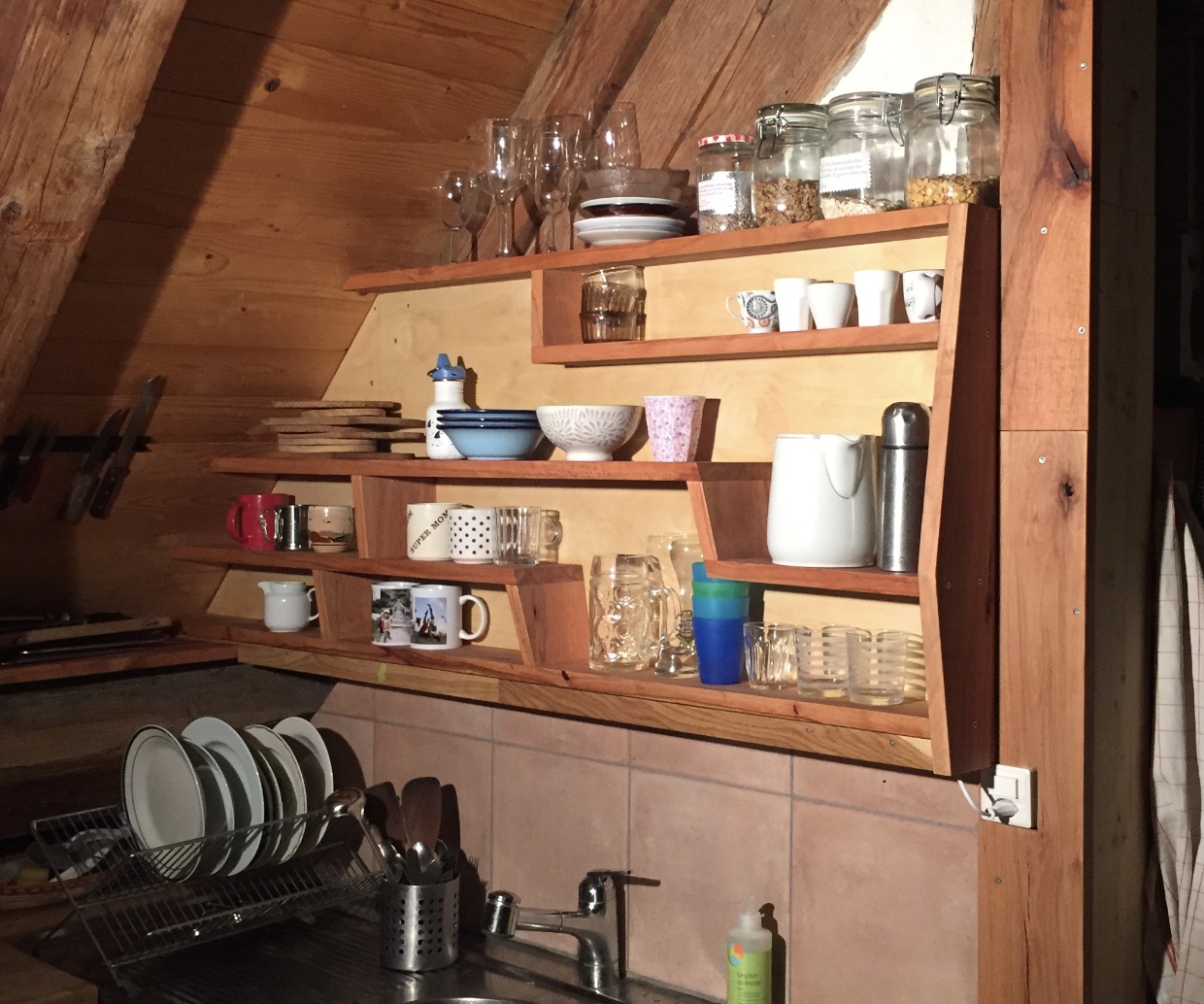 Küchenregal aus Buche, geölt, 2022